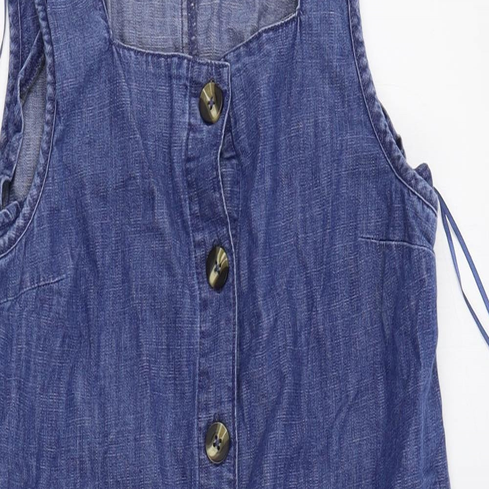 F&F Womens Blue   Pinafore/Dungaree Dress  Size 8