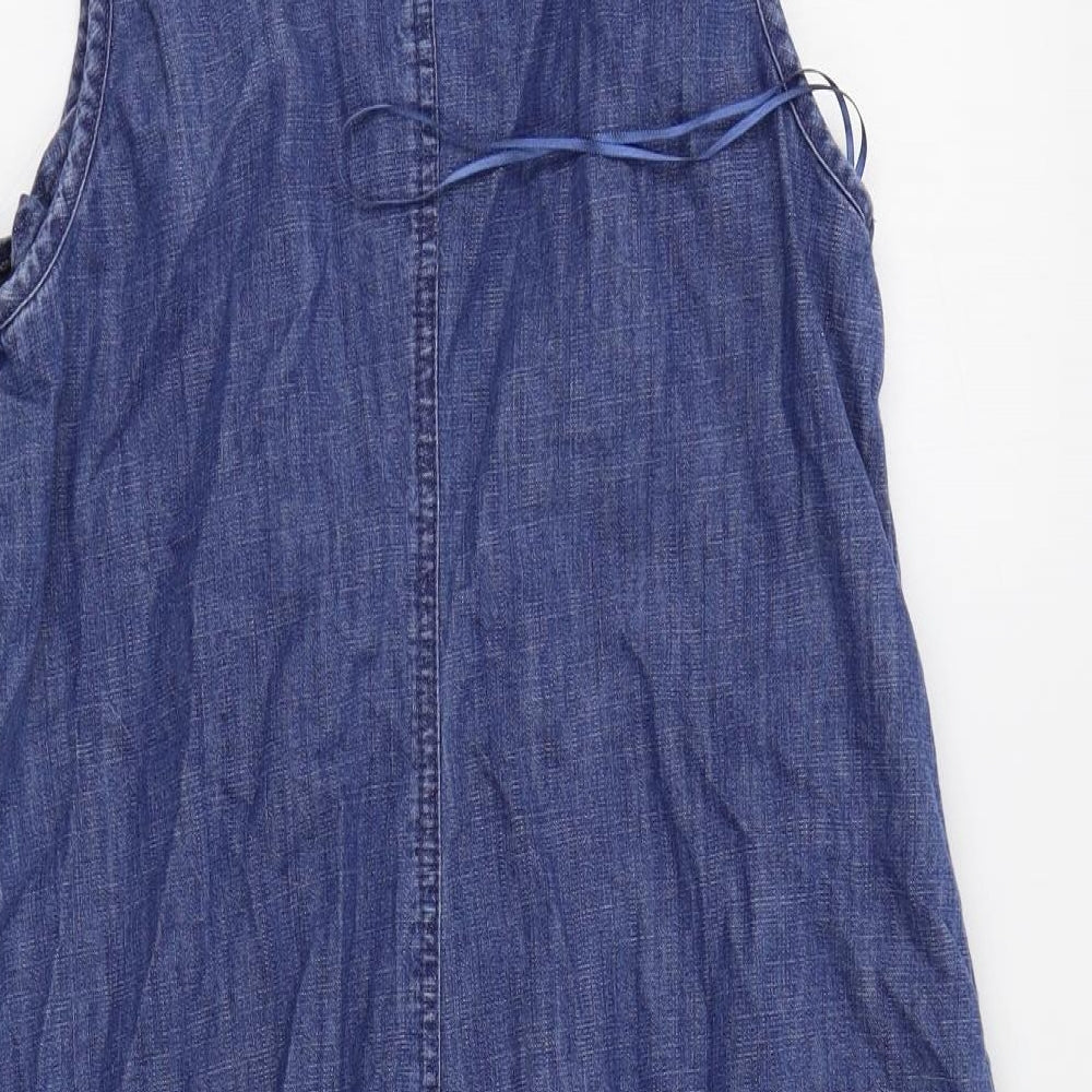 F&F Womens Blue   Pinafore/Dungaree Dress  Size 8