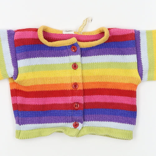 Daisy Tom Girls Multicoloured Striped  Cardigan Jumper Size 12-18 Months