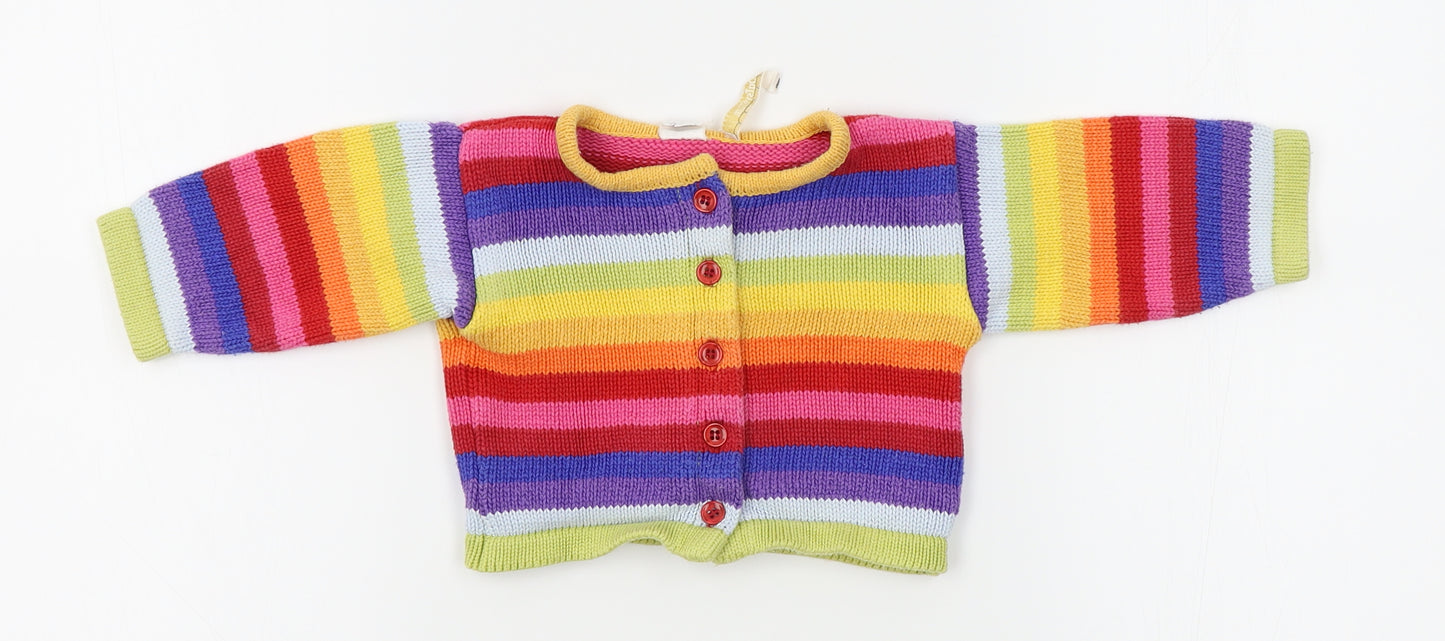 Daisy Tom Girls Multicoloured Striped  Cardigan Jumper Size 12-18 Months