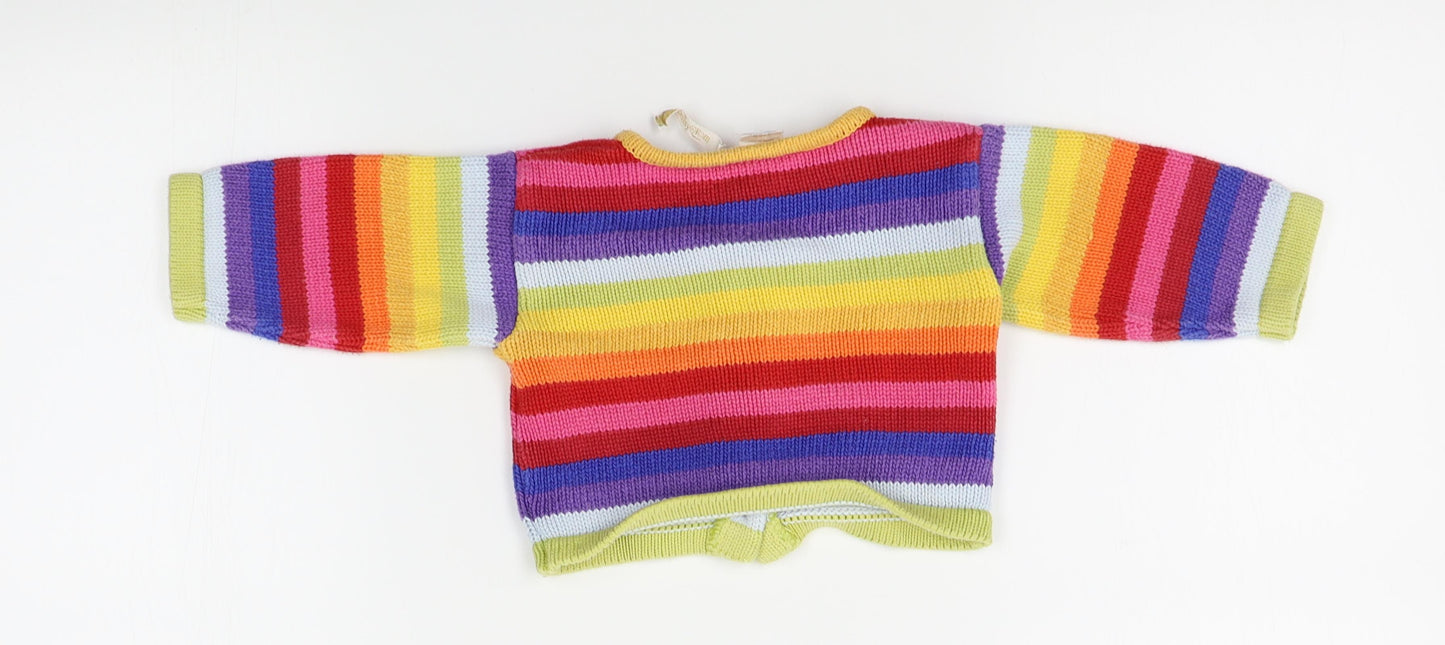 Daisy Tom Girls Multicoloured Striped  Cardigan Jumper Size 12-18 Months