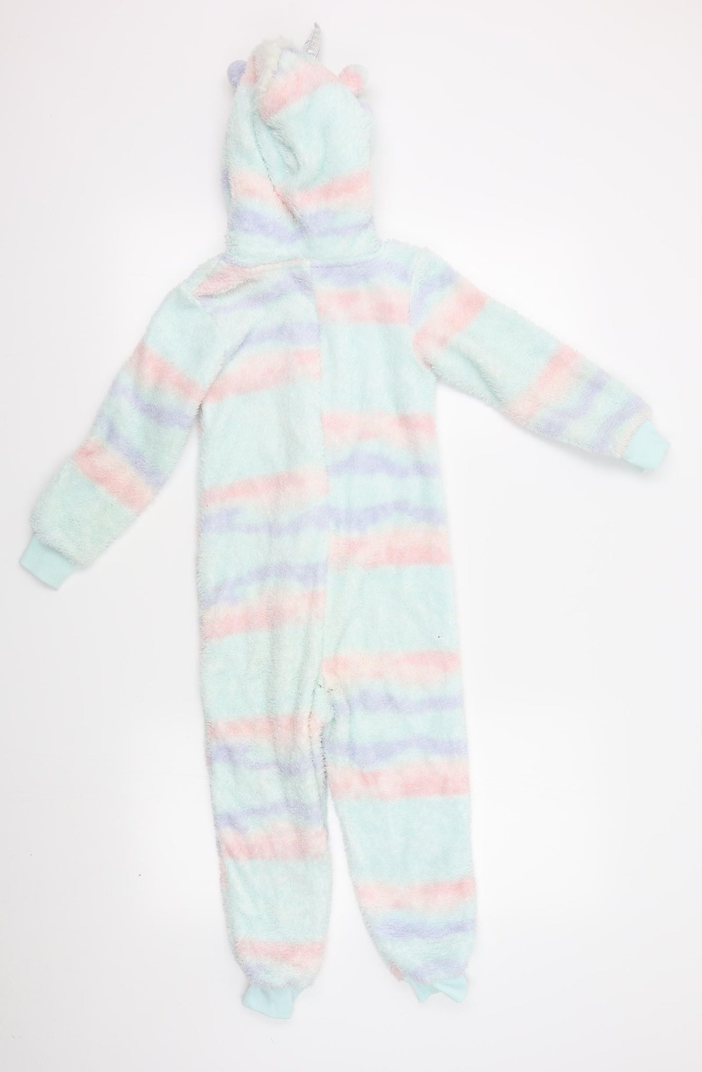 Peacocks Girls Blue Striped   One Piece Size 5-6 Years