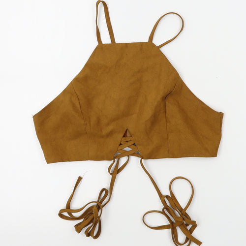 Preworn Womens Gold   Cropped Tank Size M