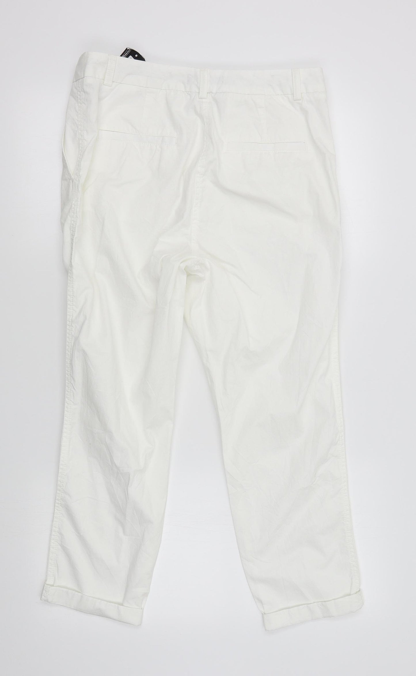 M&S Womens White   Capri Trousers Size 12 L24 in
