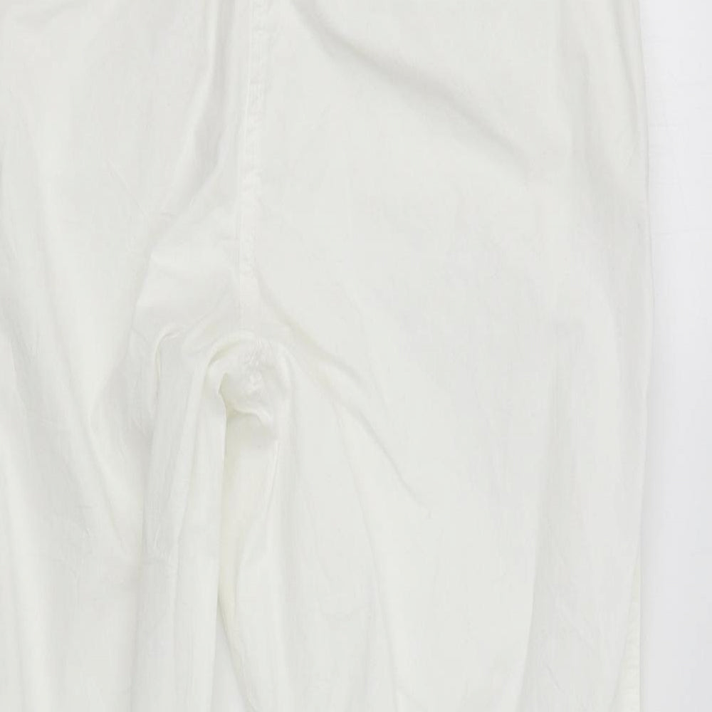 M&S Womens White   Capri Trousers Size 12 L24 in