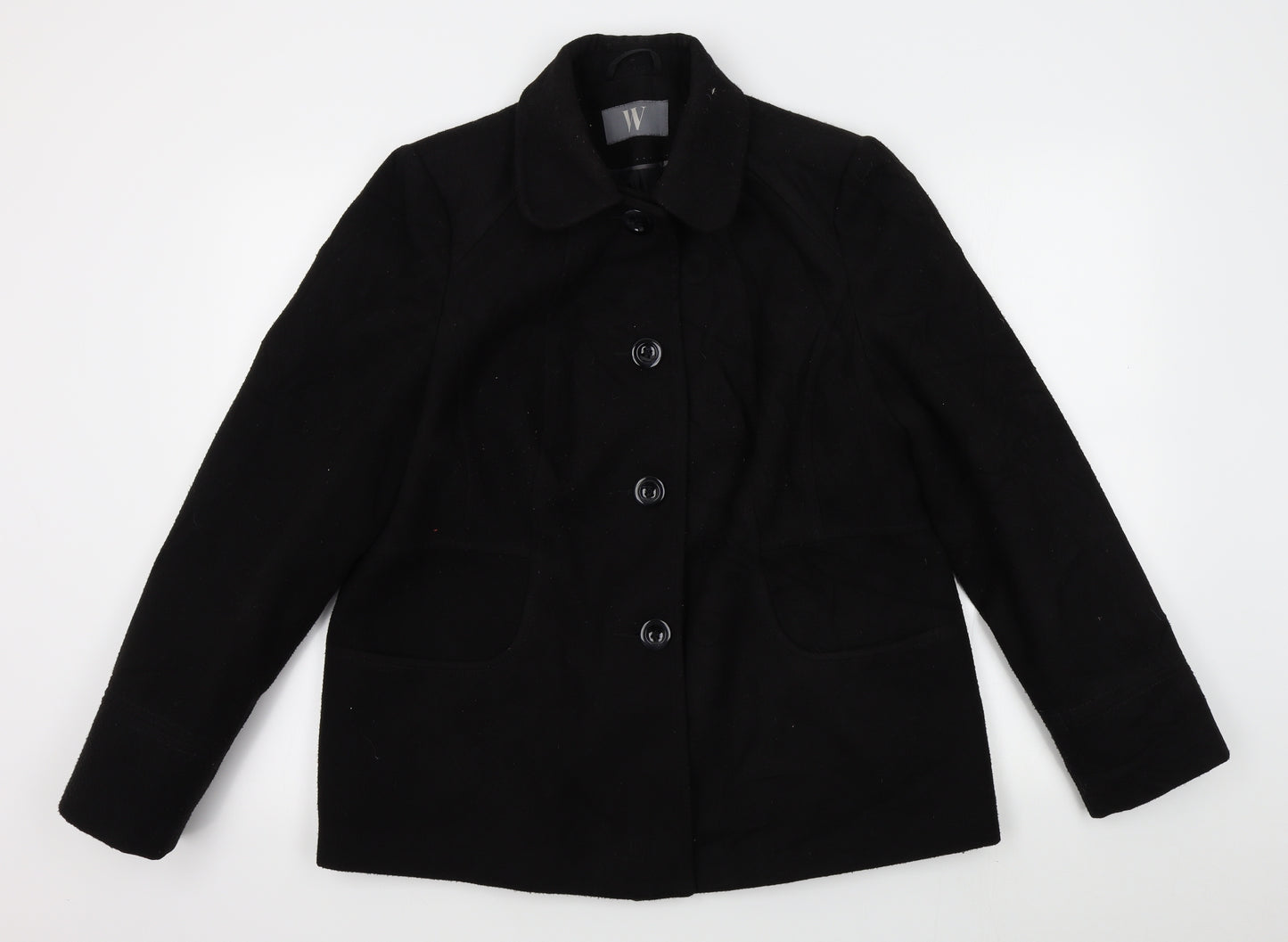 BHS Womens Black   Pea Coat Coat Size 16