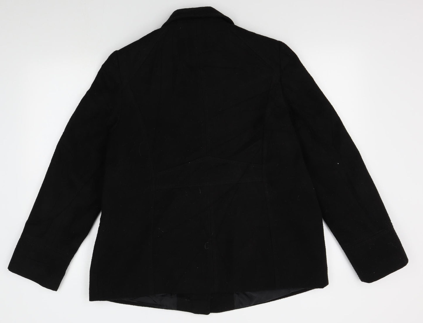 BHS Womens Black   Pea Coat Coat Size 16