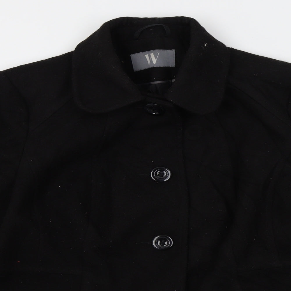 BHS Womens Black   Pea Coat Coat Size 16