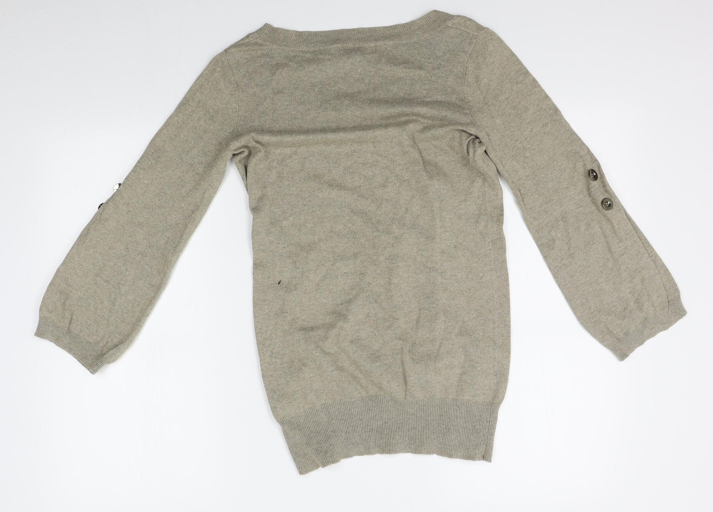 Topshop Womens Grey   Pullover Jumper Size 8  - buttons on sleeves