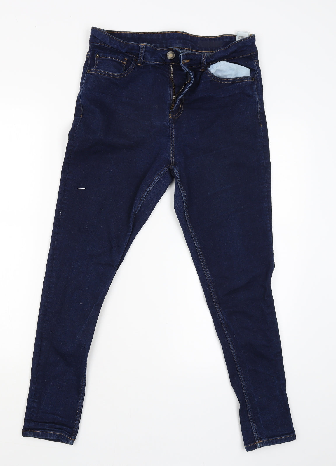 M&S Womens Blue   Skinny Jeans Size 14 L25 in