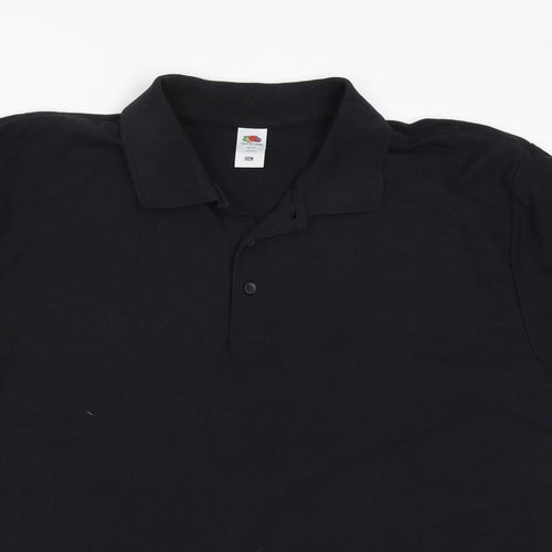 Fruit of the Loom Mens Black    T-Shirt Size 2XL