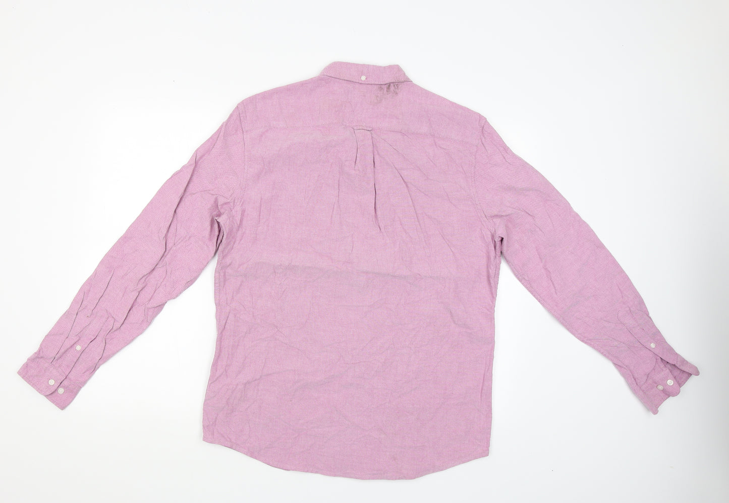 M&S Mens Purple    Button-Up Size M