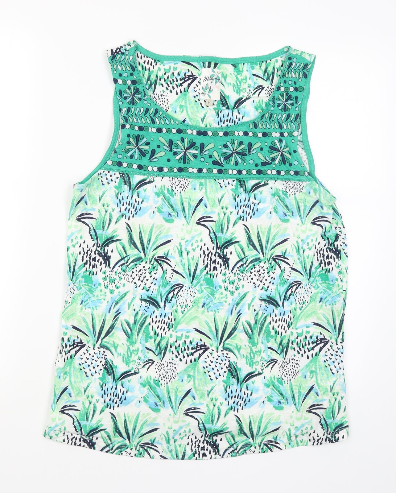Mantaray Womens Grey Floral  Tank Dress  Size 14