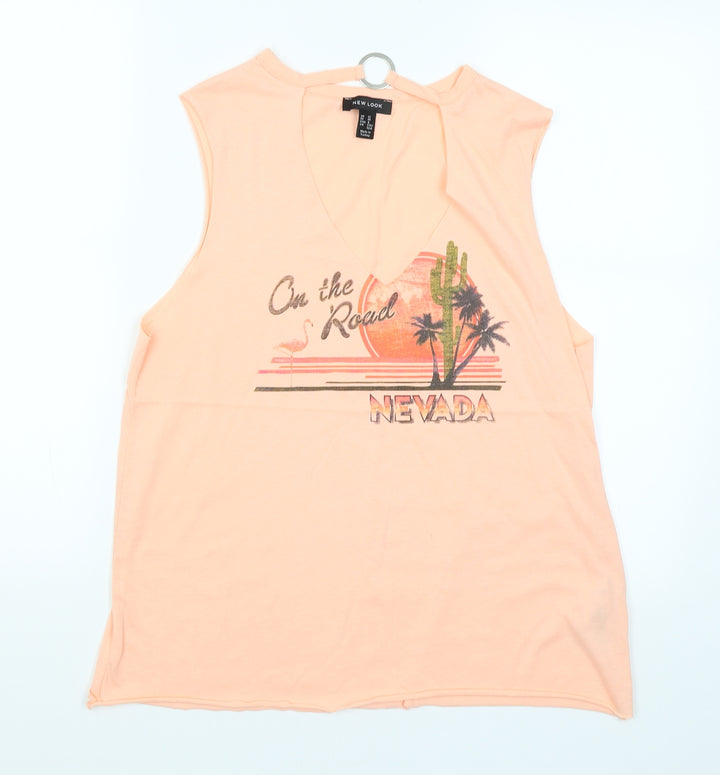 New Look Womens Pink Basic Blouse Size 12