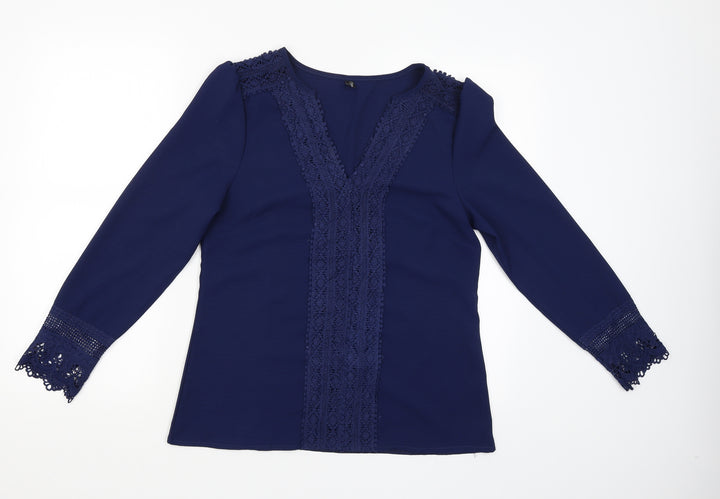 Blooming Jelly Womens Blue Basic Blouse Size S