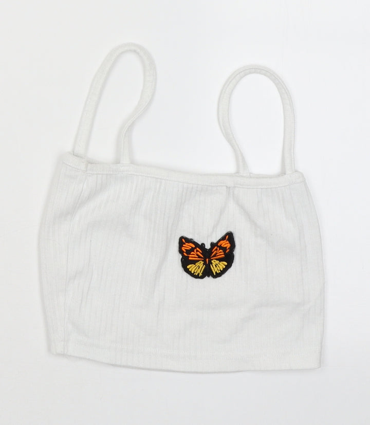 Missguided Womens White Camisole Blouse Size 10 - BUTTERFLY