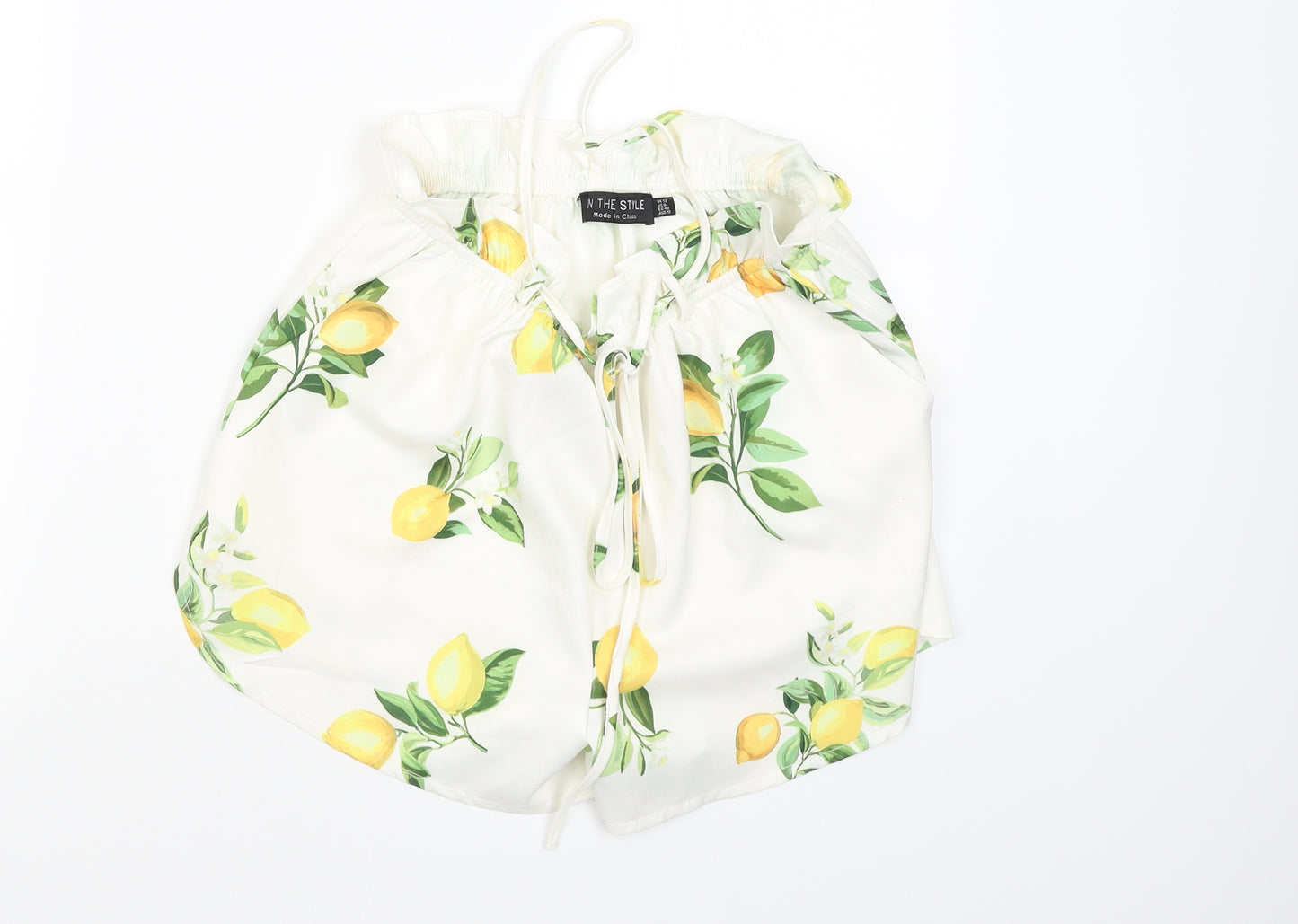 In the Style Womens White Floral  Hot Pants Shorts Size 12