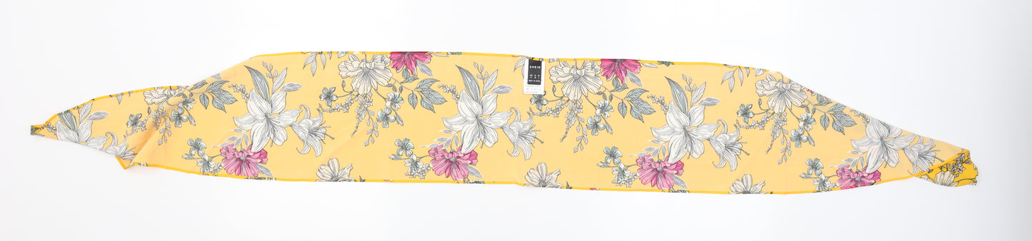 SheIn Womens Yellow Floral   Shawl/Wrap