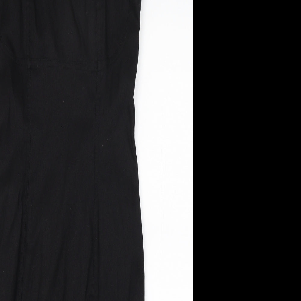 Divided Womens Black   Pinafore/Dungaree Dress  Size 8