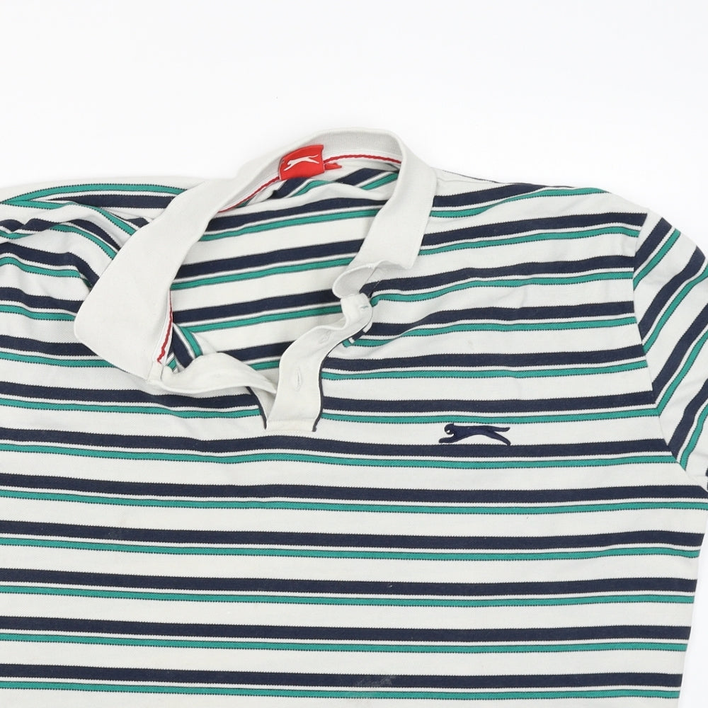 Slazenger Mens White Striped   T-Shirt Size XL