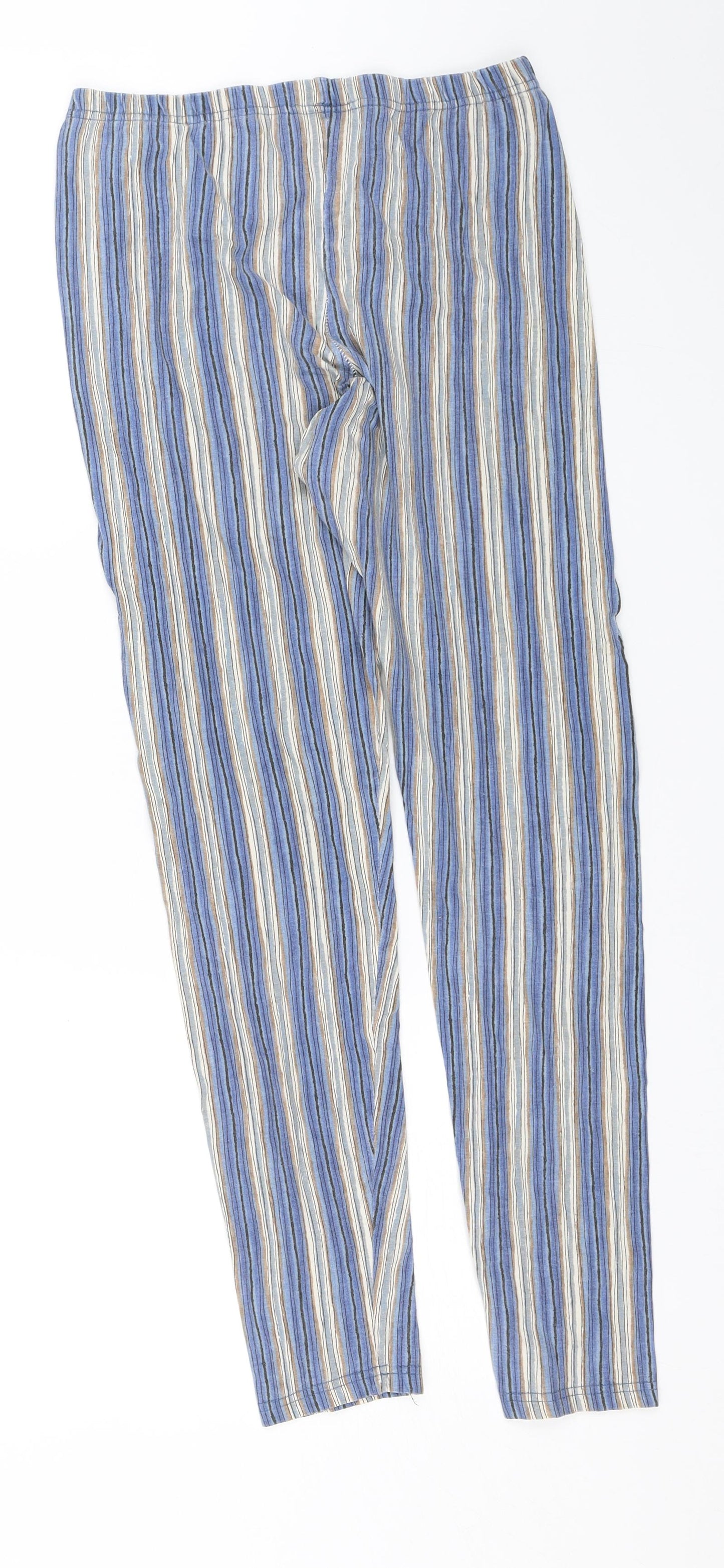 Casual Club Womens Blue Striped  Jogger Leggings Size 12 L25 in