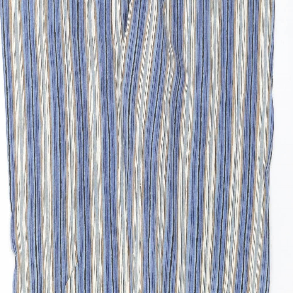 Casual Club Womens Blue Striped  Jogger Leggings Size 12 L25 in