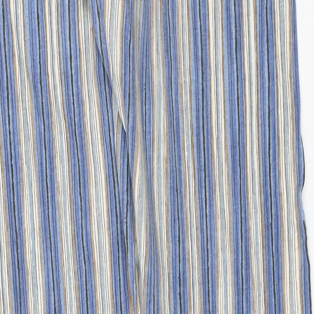 Casual Club Womens Blue Striped  Jogger Leggings Size 12 L25 in