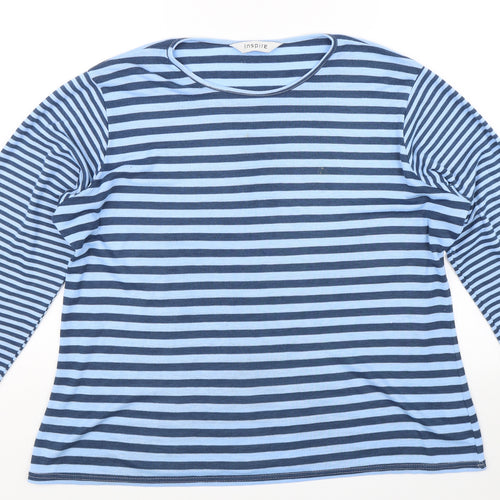 Inspire Womens Blue Striped  Pullover Jumper Size 18