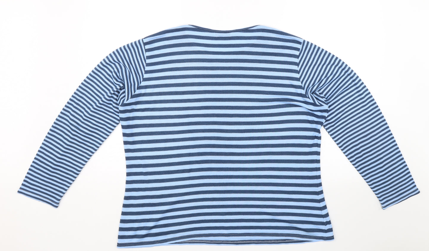 Inspire Womens Blue Striped  Pullover Jumper Size 18