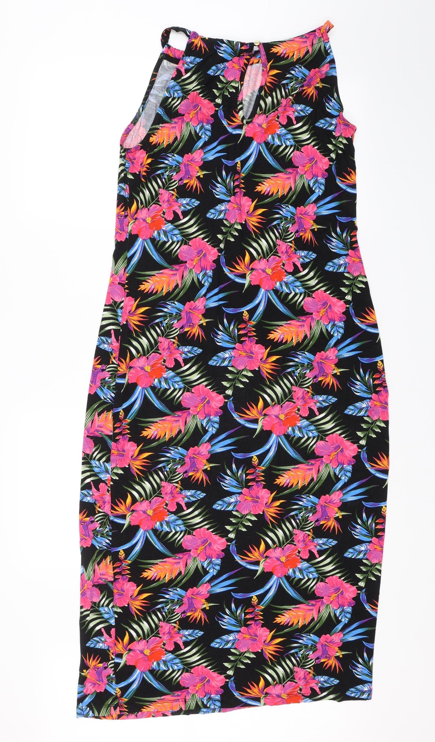 Peacocks Womens Black Floral  Shift  Size 12