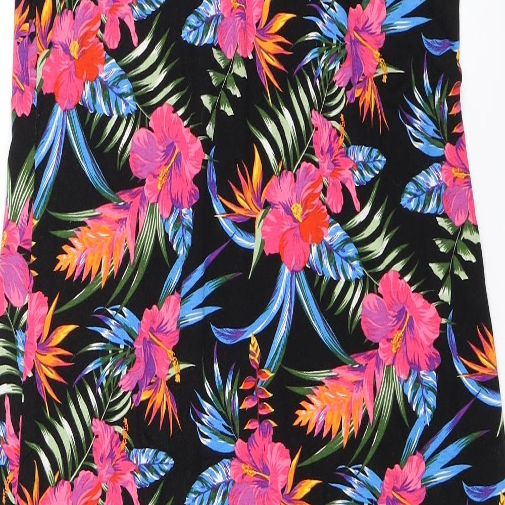 Peacocks Womens Black Floral  Shift  Size 12
