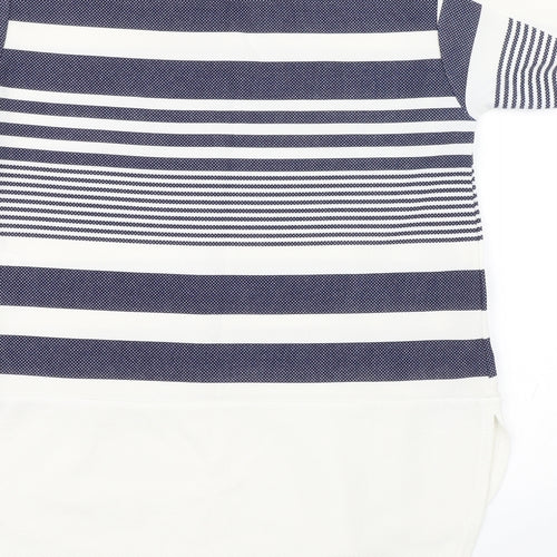 Quiz Womens White Striped  Basic Blouse Size 10