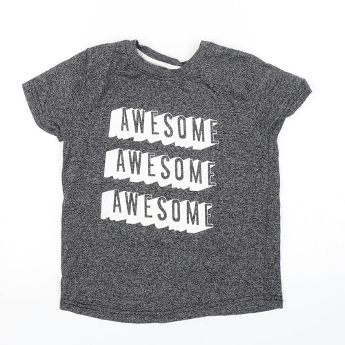 Primark Boys Grey   Basic T-Shirt Size 3-4 Years  - Awesome