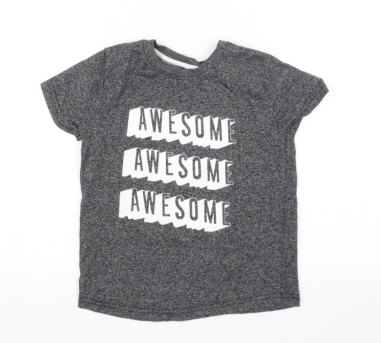Primark Boys Grey   Basic T-Shirt Size 3-4 Years  - Awesome