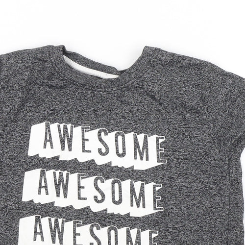 Primark Boys Grey   Basic T-Shirt Size 3-4 Years  - Awesome