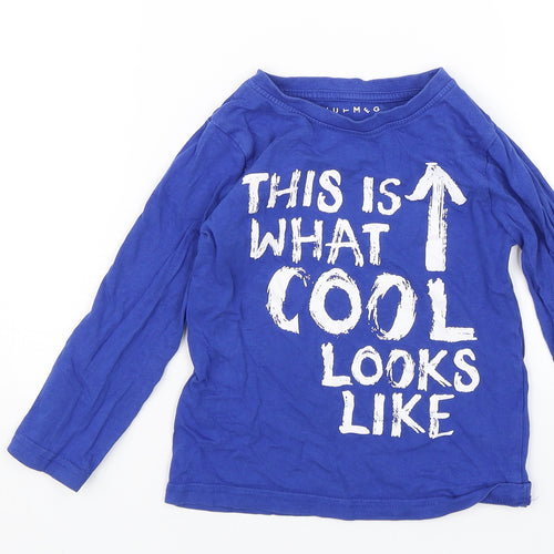 Nutmeg Boys Blue   Basic T-Shirt Size 2-3 Years  - This is what cool looks like