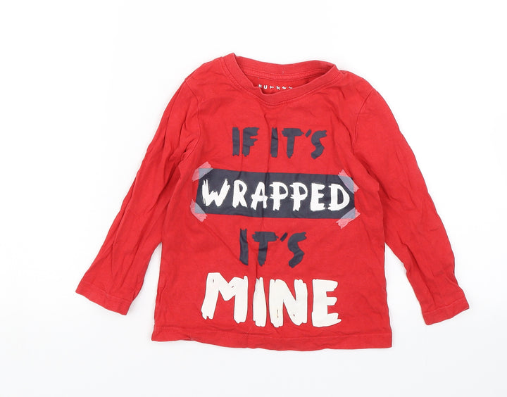 Nutmeg Boys Red   Basic T-Shirt Size 2-3 Years  - If its wrapped its mine