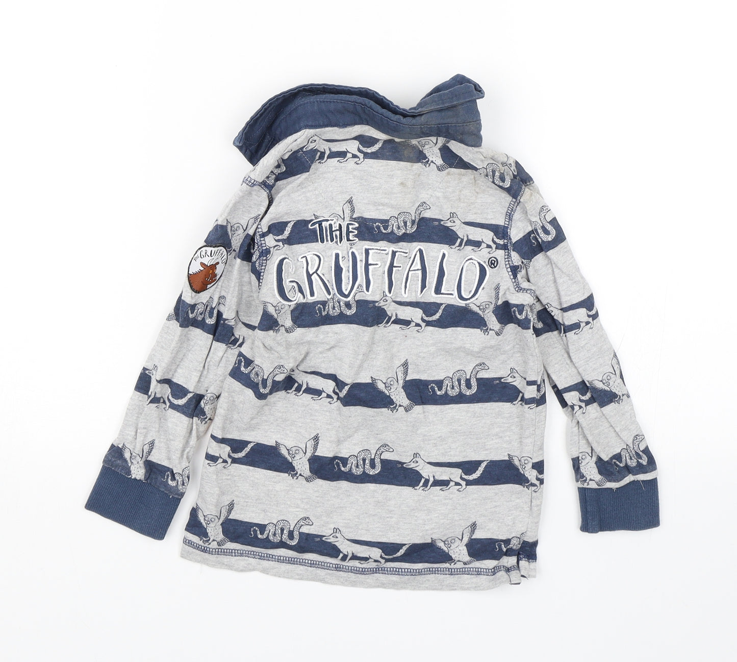 TU Boys Blue Striped  Basic Polo Size 2-3 Years  - Gruffalo