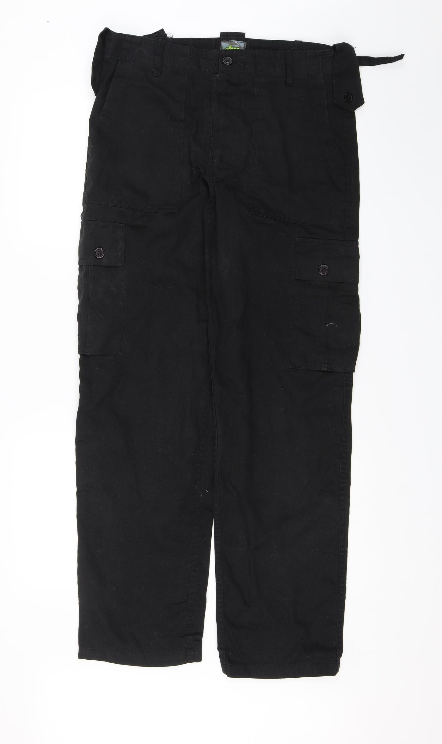DW Mens Black   Cargo Trousers Size 32 in L31 in