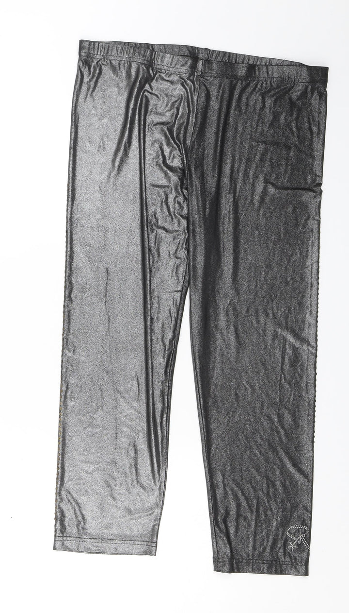Ringspun Womens Silver Jogger Leggings Size 4 L22 in
