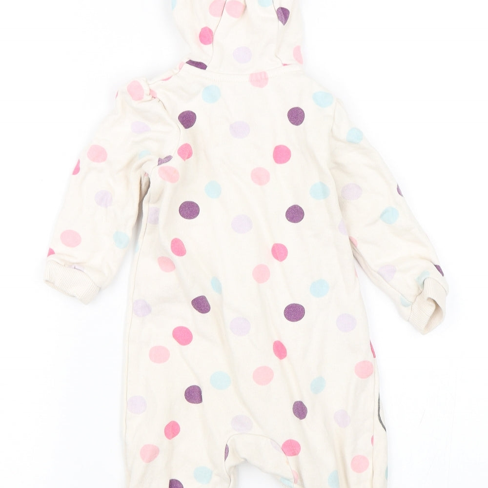 Disney Baby Baby White Polka Dot  Babygrow One-Piece Size 6-9 Months  - Minnie Mouse