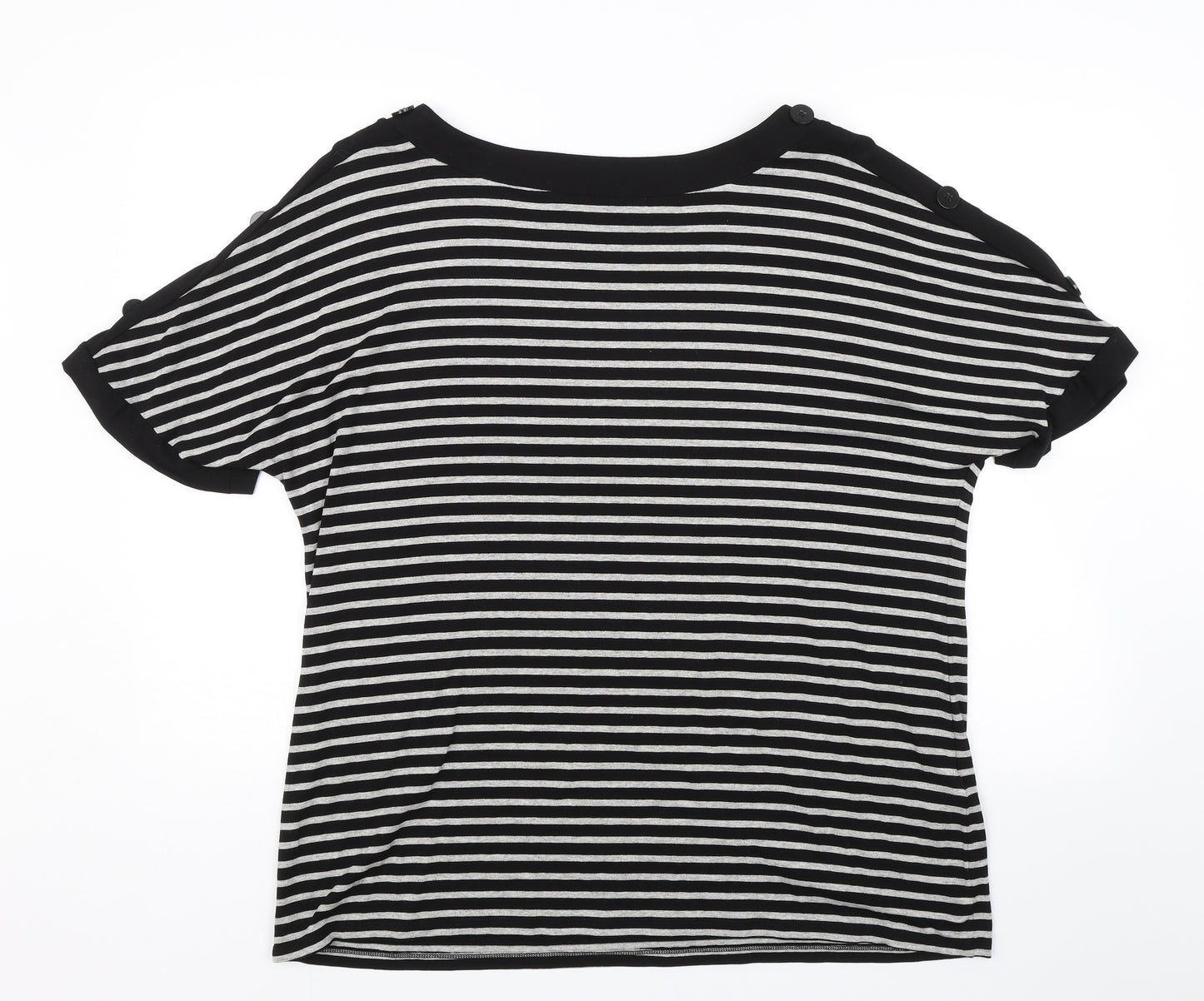 M&S Womens Black Striped  Basic Blouse Size 20