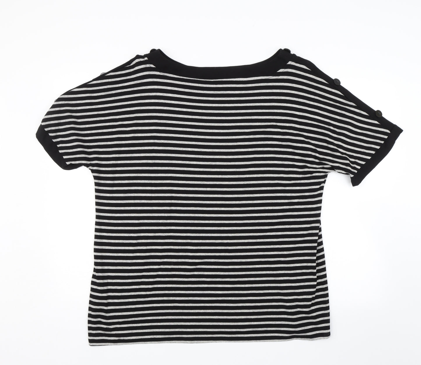 M&S Womens Black Striped  Basic Blouse Size 20