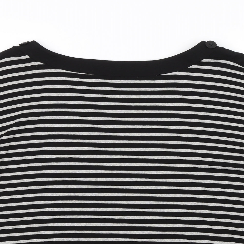 M&S Womens Black Striped  Basic Blouse Size 20