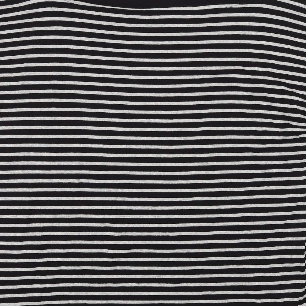 M&S Womens Black Striped  Basic Blouse Size 20