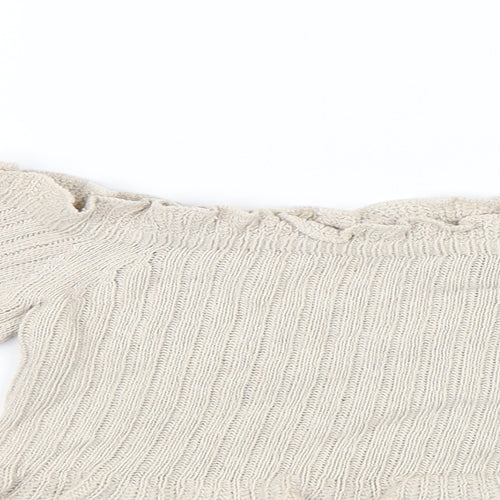 Prague Womens Beige   Cropped Blouse Size S