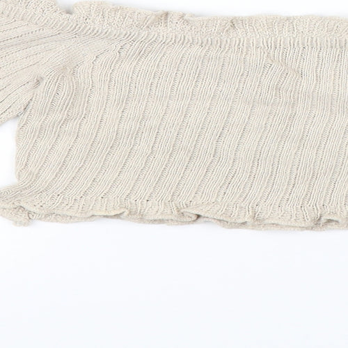 Prague Womens Beige   Cropped Blouse Size S