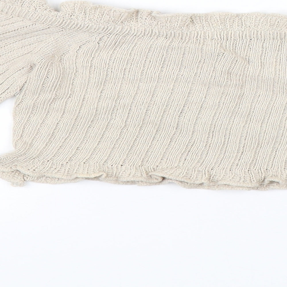 Prague Womens Beige   Cropped Blouse Size S