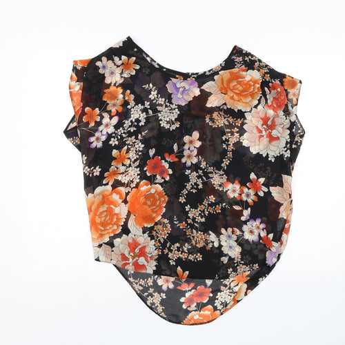 Wallis Womens Black Floral  Basic Blouse Size S