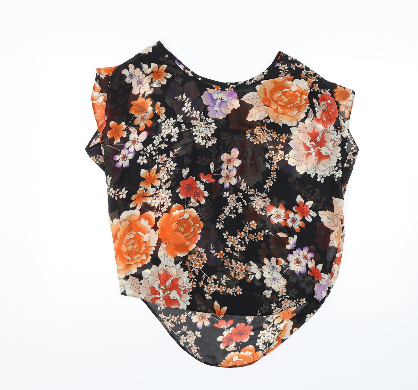 Wallis Womens Black Floral  Basic Blouse Size S